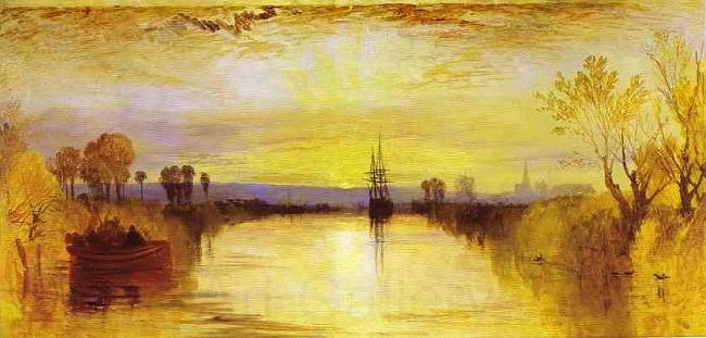 Joseph Mallord William Turner Chichester Canal vivid colours may have been influenced by the eruption of Mount Tambora in 1815. Spain oil painting art